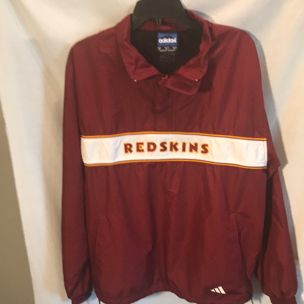 Redskins Adidas mens size M burgundy pullover windbreaker